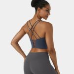 aktív ruházat Halara alacsony támasztékú backless crisscross u nyak longline jóga sportmelltartó egész éjjel fent - lila szürke nők 8FPF801578