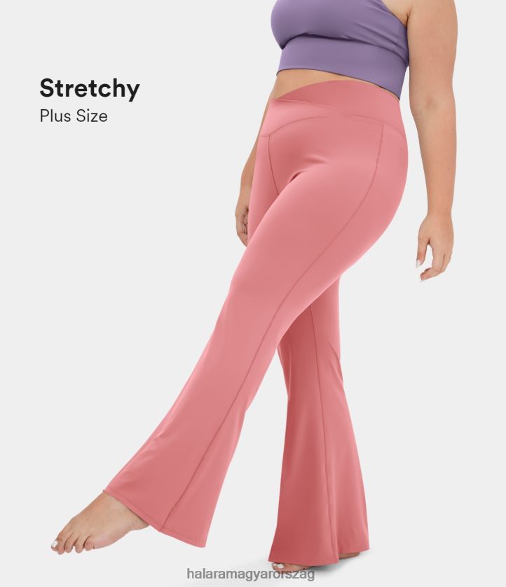 aktív ruházat Halara crossover magas derekú hátsó zseb plusz méretű, szuper lobogó leggings cukorka rózsaszín nők 8FPF80334 - Image 1