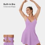 aktív ruházat Halara keresztben csipkés háttámla nélküli mini flare slip dance aktív ruha eredeti nők 8FPF80871