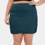 aktív ruházat Halara Magas derekú bodycon oldalzseb 2 az 1-ben mini domború, molett alkalmi szoknya majolika kék nők 8FPF80537