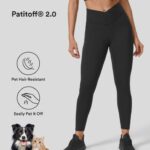 aktív ruházat Halara Patitoff 2.0 kisállatszőrnek ellenálló, magas derekú crossover oldalzsebű jóga leggings fekete nők 8FPF801450