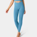 aktív ruházat Halara Patitoff kisállatszőrnek ellenálló, magas derekú crossover sima leggings világos azúrkék nők 8FPF801497