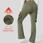 aktív ruházat Halara softlyzero gyapjú magas derekú oldalsó füles zsebes cargo flare munka teljes hosszúságú leggings fű szürke zöld nők 8FPF80271