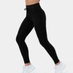 aktív ruházat Halara softlyzero magas derekú húzózsinóros jóga 7/8 leggings fekete nők 8FPF801467