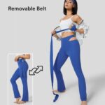 aktív ruházat Halara softlyzero magas derekú kivágott nyakkendős oldalán enyhén kiszélesedő edzés leggings beaucoup kék nők 8FPF80344