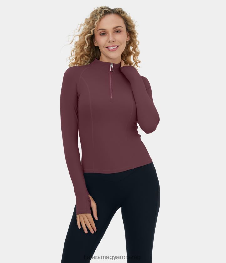 aktiv_ruhazat_halara_softlyzero_pluss_felcipzaras_huvelykujjlyuku_joga_sportfelso_piros_mahagoni_nok_8fpf801888.jpg aktív ruházat Halara softlyzero plüss félcipzáras hüvelykujjlyukú jóga sportfelső piros mahagóni nők 8FPF801888 - Image 1