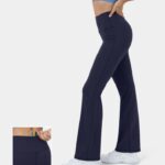 aktív ruházat Halara softlyzero plüss magas derekú hátú derékpántos zseb jóga flare leggings pávakabát nők 8FPF80349