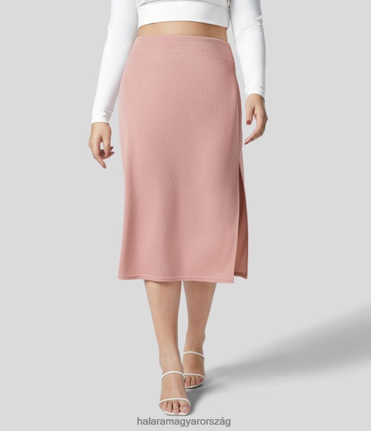 alsók Halara bordázott magas derekú osztott bodycon midi alkalmi plus size szoknya eredeti nők 8FPF802136 - Image 1