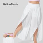 alsók Halara szellős, magas derekú hátsó derékpánt zseb palazzo flowy, osztott, széles szárú 2 az 1-ben gyorsan száradó alkalmi plus size nadrág fehér nők 8FPF802142
