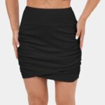 ruházat Halara bordázott kötött, magas derekú bodycon mini domború alkalmi szoknya fekete nők 8FPF80608