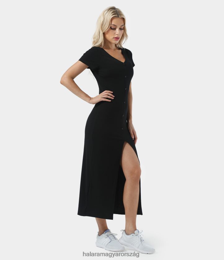 ruhazat_halara_bordazott_kotott_v_nyaku_gombos_hasitott_midi_chill_ruha_fekete_nok_8fpf801140.jpg ruházat Halara bordázott kötött v nyakú gombos hasított midi chill ruha fekete nők 8FPF801140 - Image 1