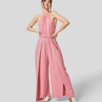 ruházat Halara kötőfék gomb ujjatlan övvel széles szárú, lezser, alkalmi jumpsuit kvarc rózsaszín nők 8FPF802090