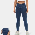 ruházat Halara magic crossover oldalzsebből mosott, rugalmas kötött farmer leggings tó kék farmer nők 8FPF801308