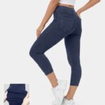 ruházat Halara magic magas derekú hátsó oldalzseb rugalmas kötött farmer capri alkalmi leggings holdfényes óceán nők 8FPF80112