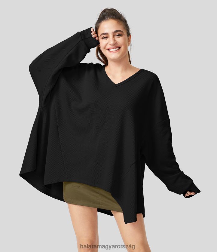 ruhazat_halara_oversize_v_nyaku_hosszu_ujju_aszimmetrikus_szegely_gofri_alkalmi_pamut_pulover_fekete_nok_8fpf802027.jpg ruházat Halara oversize v nyakú hosszú ujjú aszimmetrikus szegély gofri alkalmi pamut pulóver fekete nők 8FPF802027 - Image 1