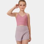ruházat Halara softlyzero plüss v nyakú, hát nélküli, keresztezett edzés cami-kid's elpirul lány 8FPF801779