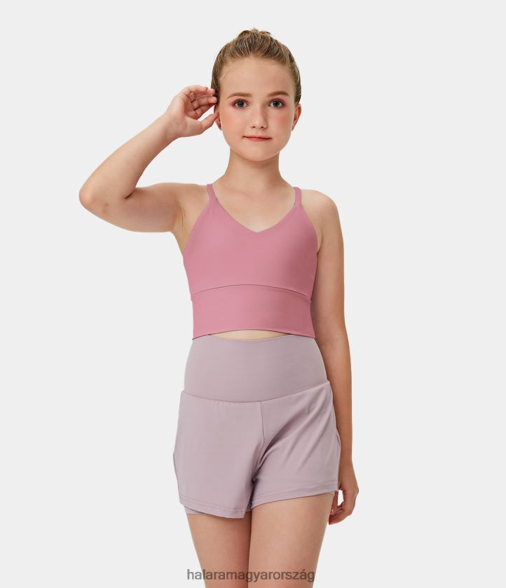 ruházat Halara softlyzero plüss v nyakú, hát nélküli, keresztezett edzés cami-kid's elpirul lány 8FPF801779 - Image 1