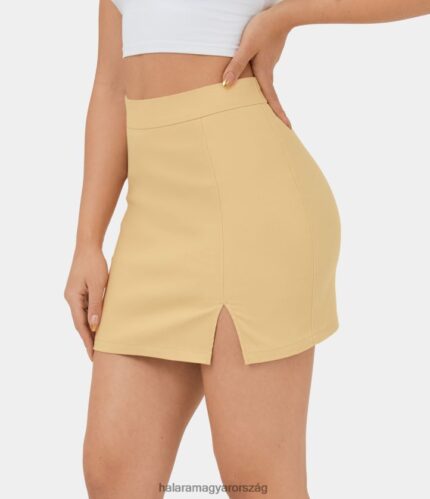 ruházat Halara szuper magas derekú osztott szegélyű bodycon mini alkalmi szoknya szaharai nap nők 8FPF80609