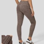 ruházat Halara varázslatos magas derekú hátsó oldalzseb színes, rugalmas kötött farmer alkalmi leggings mosott farmerpalát nők 8FPF801320