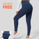 ruházat Halara varázslatos magas derekú, több zsebes, rugalmas kötött farmer leggings mosott farmer sötétkék nők 8FPF80103